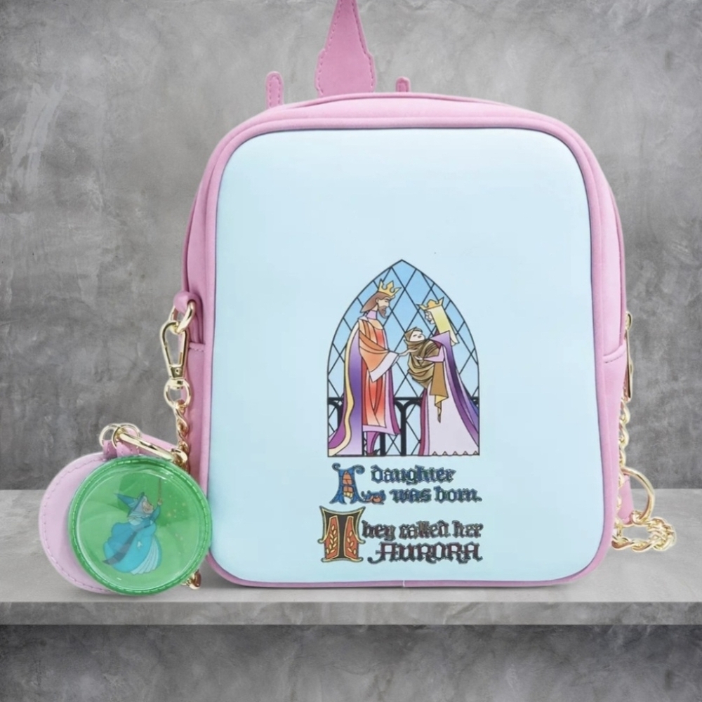 Loungefly Sleeping Beauty Stained Glass Crossbody & Wallet Set - Picture 3 of 8